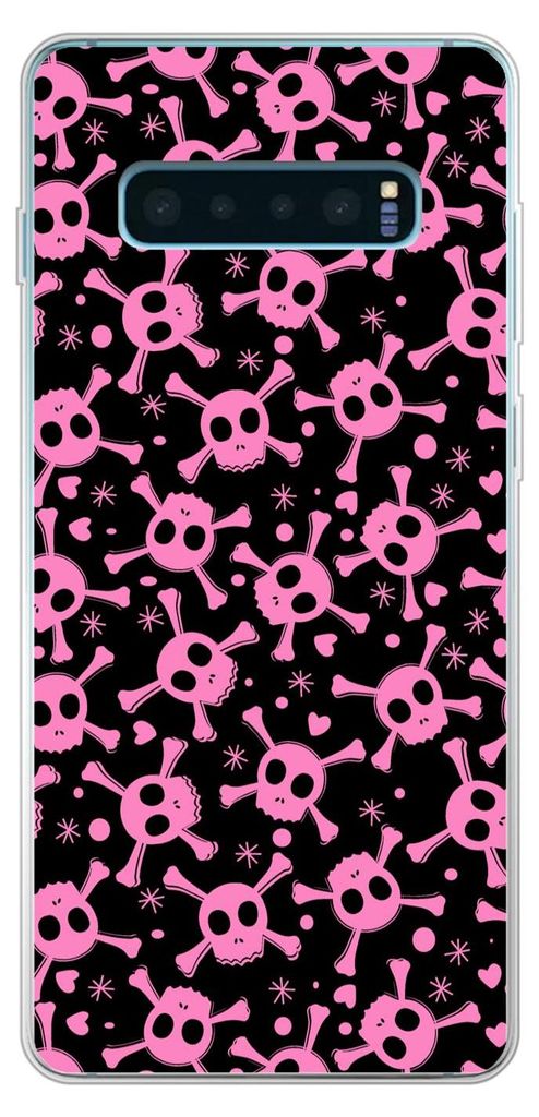 MuchoWow Handyhülle Schutzhülle Hülle für Telefoonhoesje Samsung Galaxy S10 Lite Mädchen - Piraten - Rosa - Muster - Mädchen - Kind - Kinde...