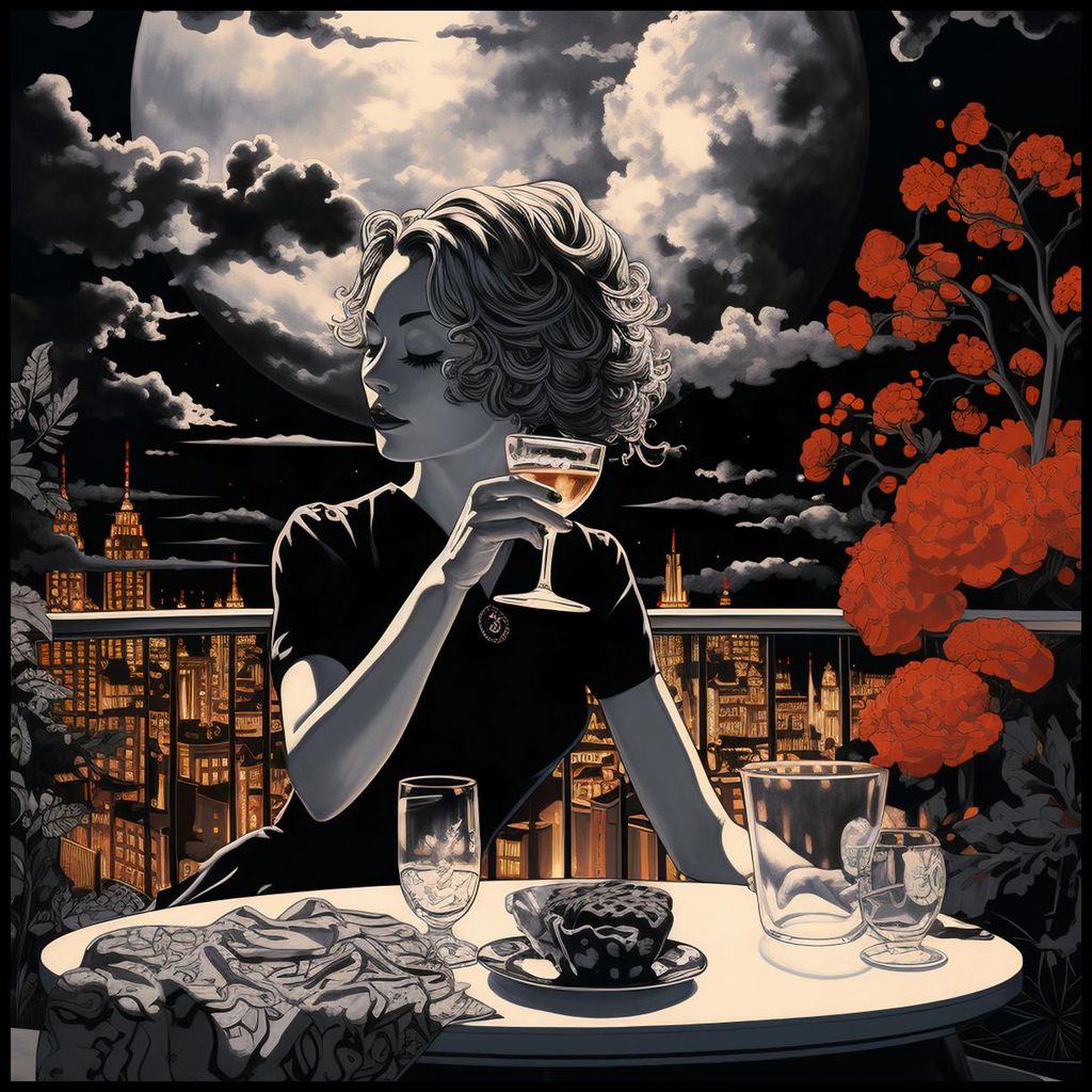 Plakat 100x100cm Abend Toasts