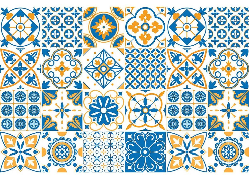 Selbstklebende Fliesenaufkleber für Küche und Bad – 24 Estrella Fliesenaufkleber – 24 Aufkleber 10 x 10 cm