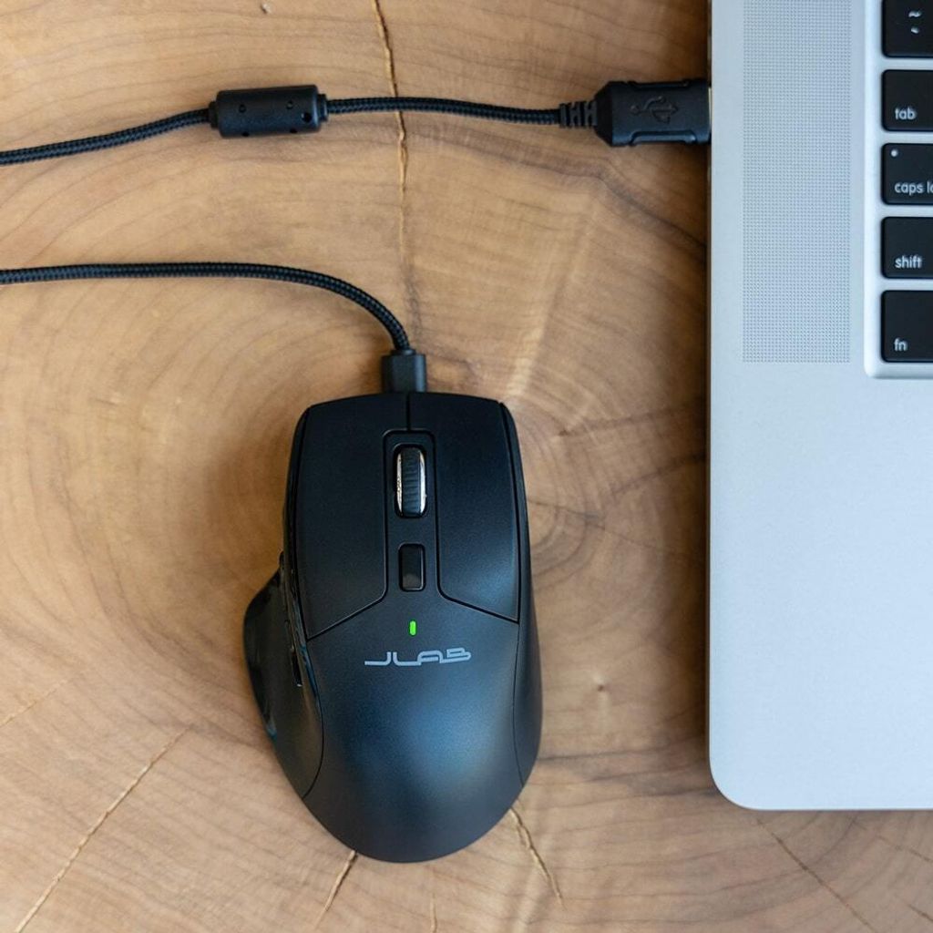 JLab JBuds Maus rechts Bluetooth + USB Type-A Optisch 2400 DPI (IEUMJBMOUSERBLK124)