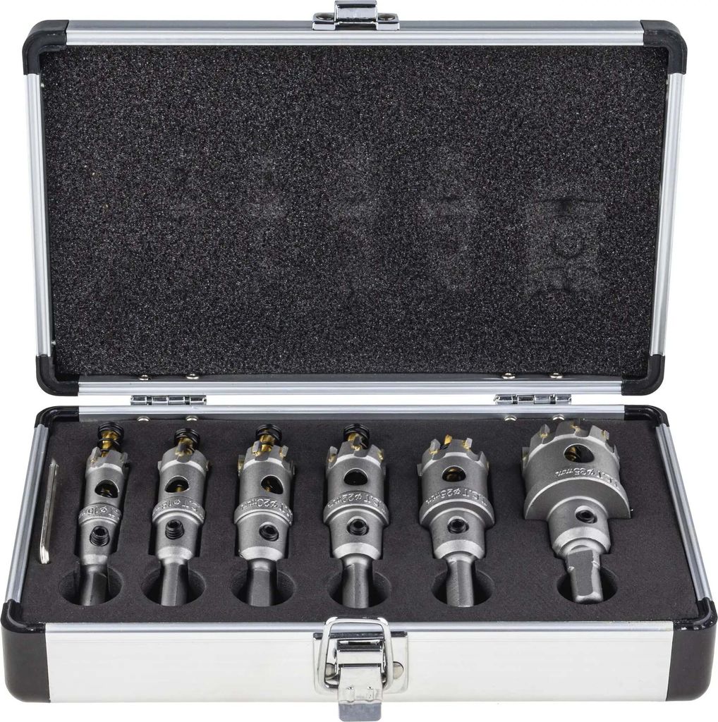 TCT Lochsäge 6-tlg. Kreisschneider 16 - 35 mm Bohrkronen Set Hartmetall Metall Edelstahl