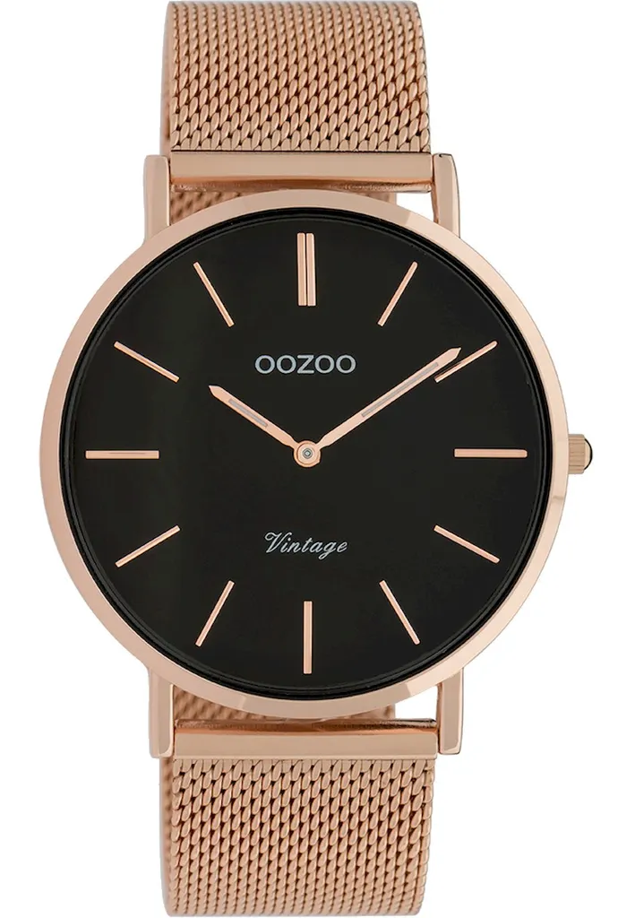 Specifiche Oozoo Vintage 40MM: Orologio Slim Acciaio Oro Rosa/Nero