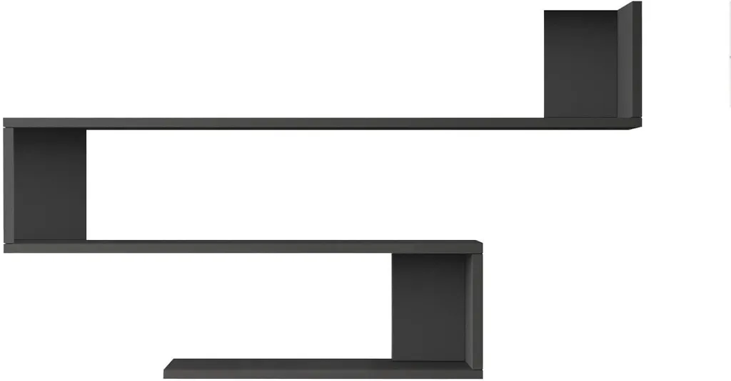 Bibliothèque murale design 120x71,5 cm gris foncé Rebecca Mobili Doye