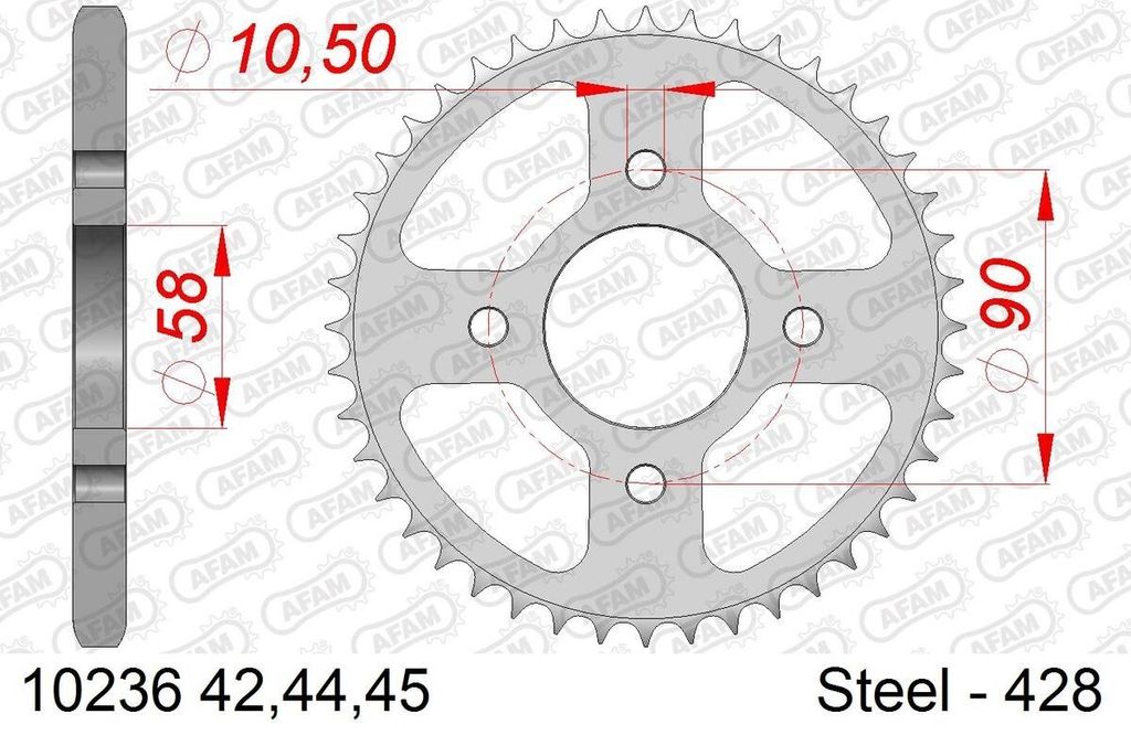 AFAM Standard Stahlritzel hinten 10236 - 428