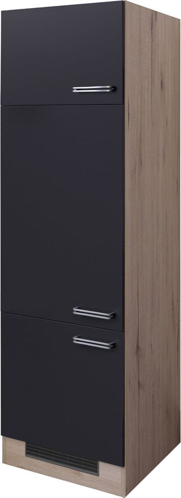 Geräteschrank für Kühlschrank - 60 cm breit - Anthrazit San Remo Eiche – Lino