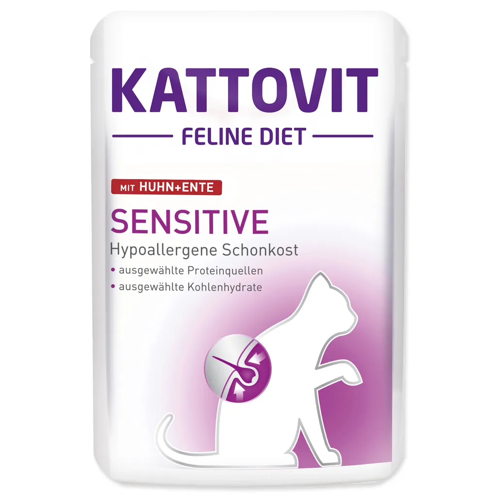 Kattovit Sensible Poulet et Canard 85g - Solution pour Chat Intolérant