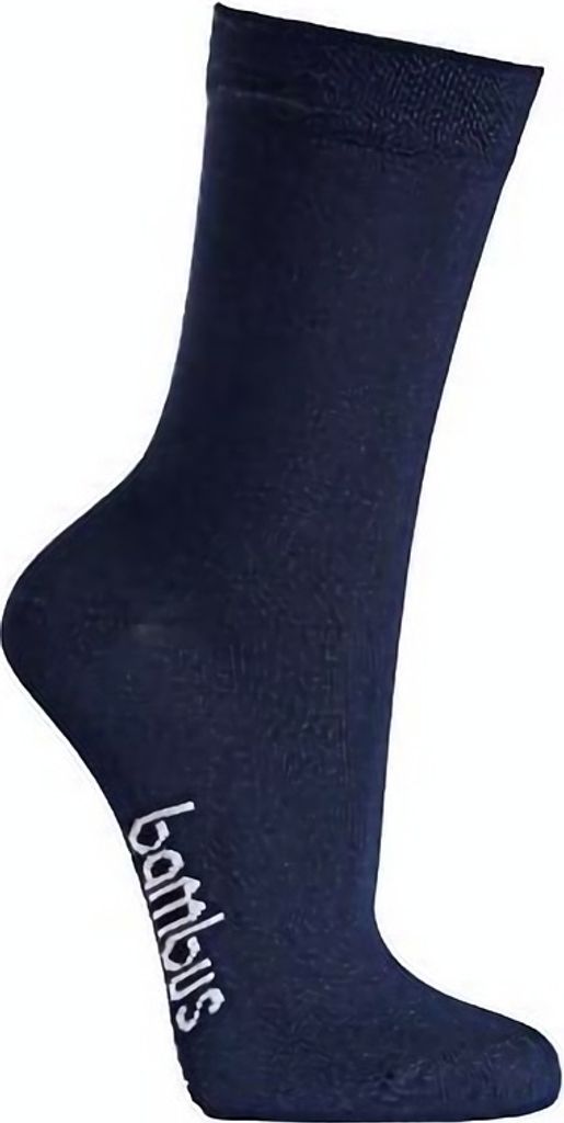 TippTexx 24 6 Paar Bambus Kinder Socken, handgekettelt für Mädchen/Jungen, Marine, Größe 35-38
