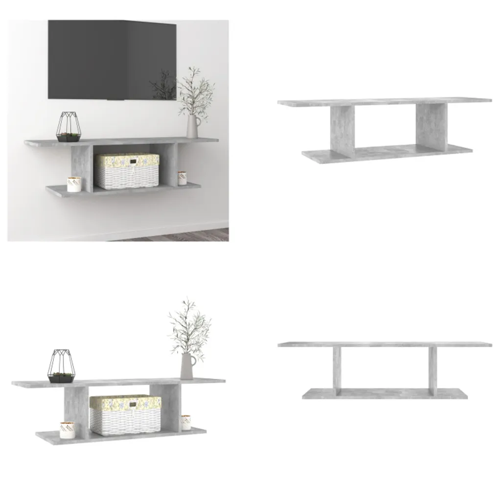 Mobile TV Sospeso Grigio Cemento 103x30x26,5 cm | vidaXL Design Moderno