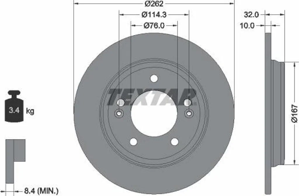 Disque de frein haute performance TEXTAR 92314403 anti-vibration