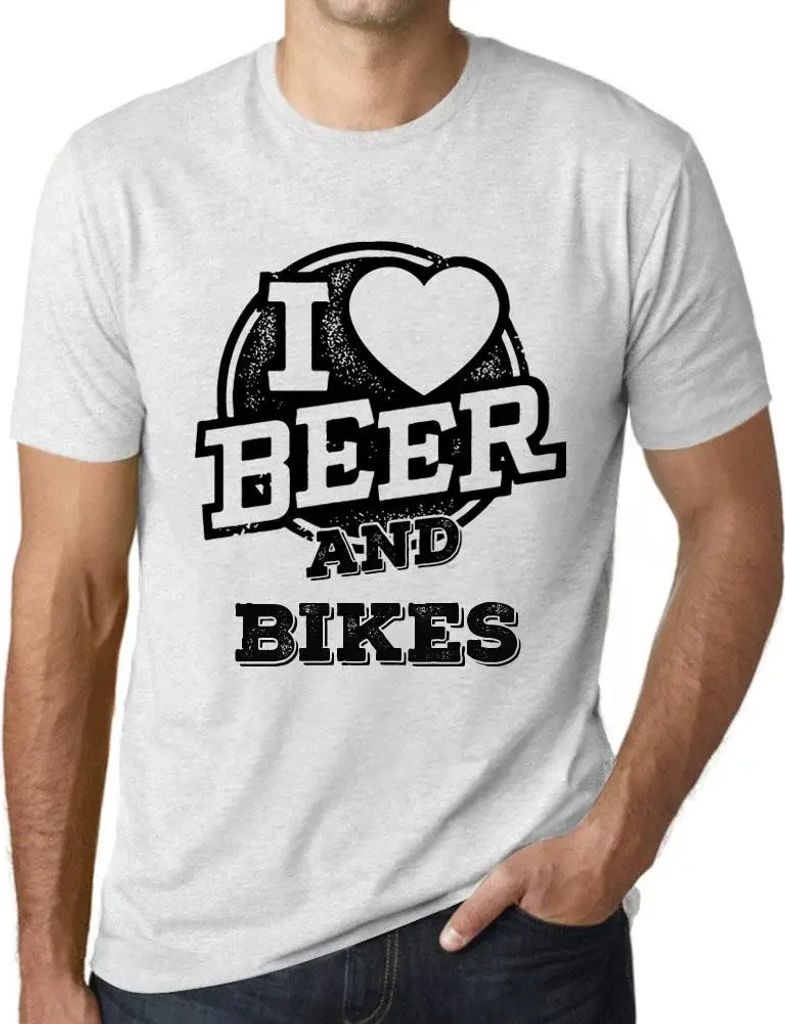 Herren Grafik T-Shirt Ich liebe Bier und Fahrräder – I Love Beer And Bikes – Öko-Verantwortlich Vintage Jahrgang Kurzarm Lustige Druck Geburt...