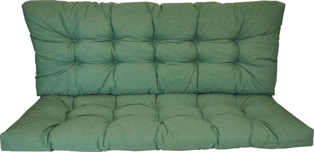 Premium Kissen , Polster für Hollywoodschaukel , Gartenschaukel , Gartenbank B 140 cm , Fb. Colore verde scuro (dunkelgrün)