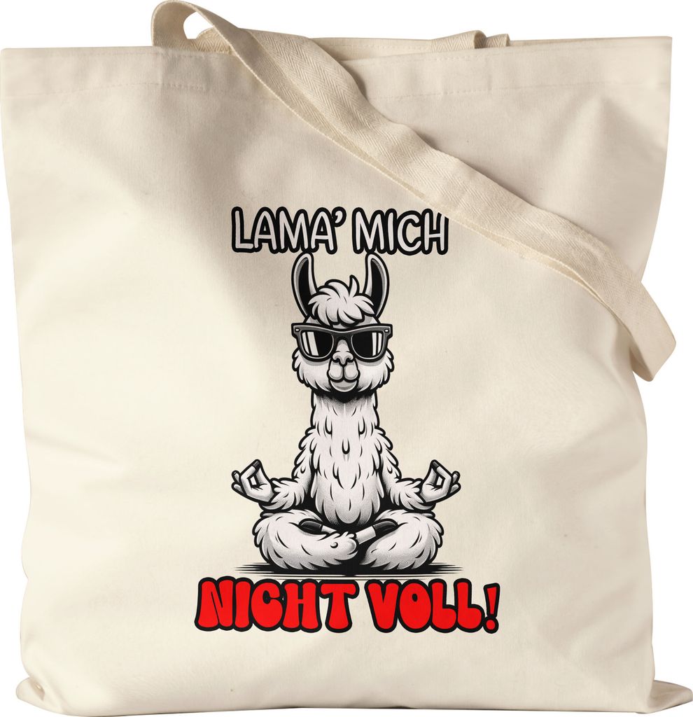 Lama mich nicht voll Meditierendes Lama Jutebeutel Büro Humor Entspannung