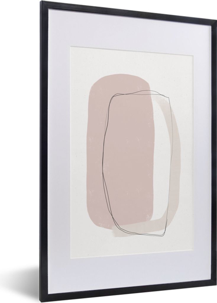 MuchoWow Gerahmtes Poster Pastell - Abstrakt - Design 40x60 cm - Poster mit Schwarzem Bilderrahmen Wandposter Rahmen Foto Bilder - Poster in Rahmen