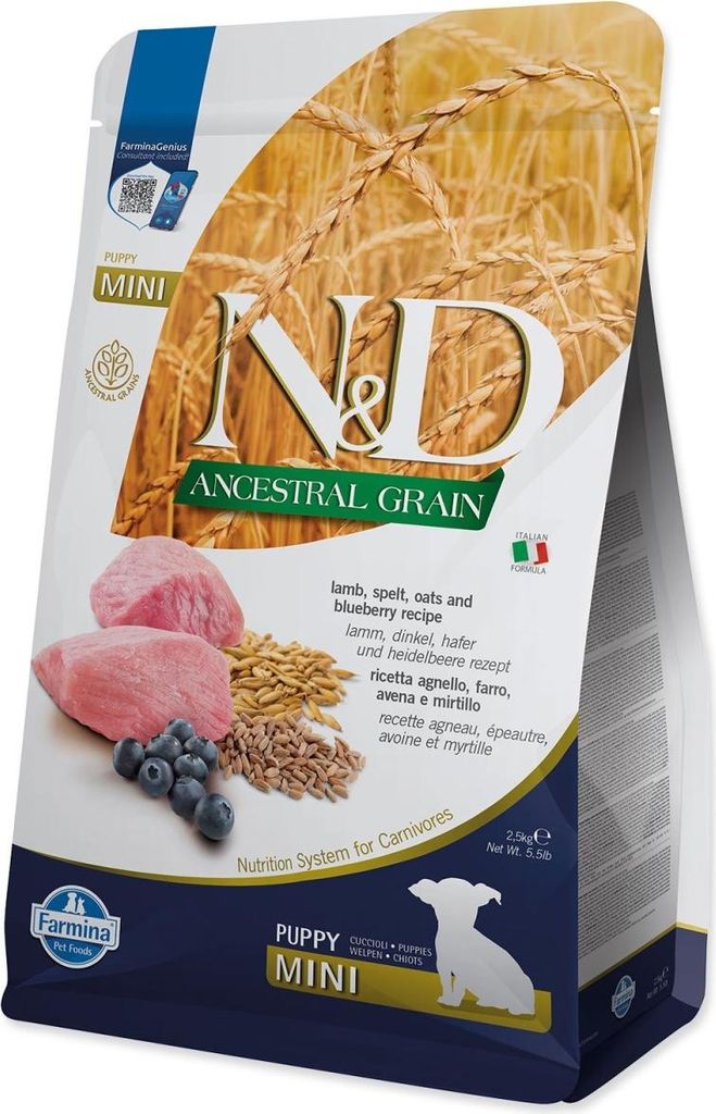 N&D LG DOG Puppy Mini Agnello e Mirtillo 2,5 kg Immagine del prodotto 