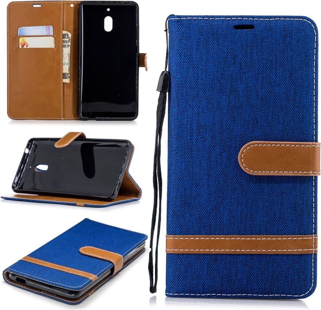 Tasche für Nokia 2.1 Jeans Cover Handy Schutz Hülle Case Blau