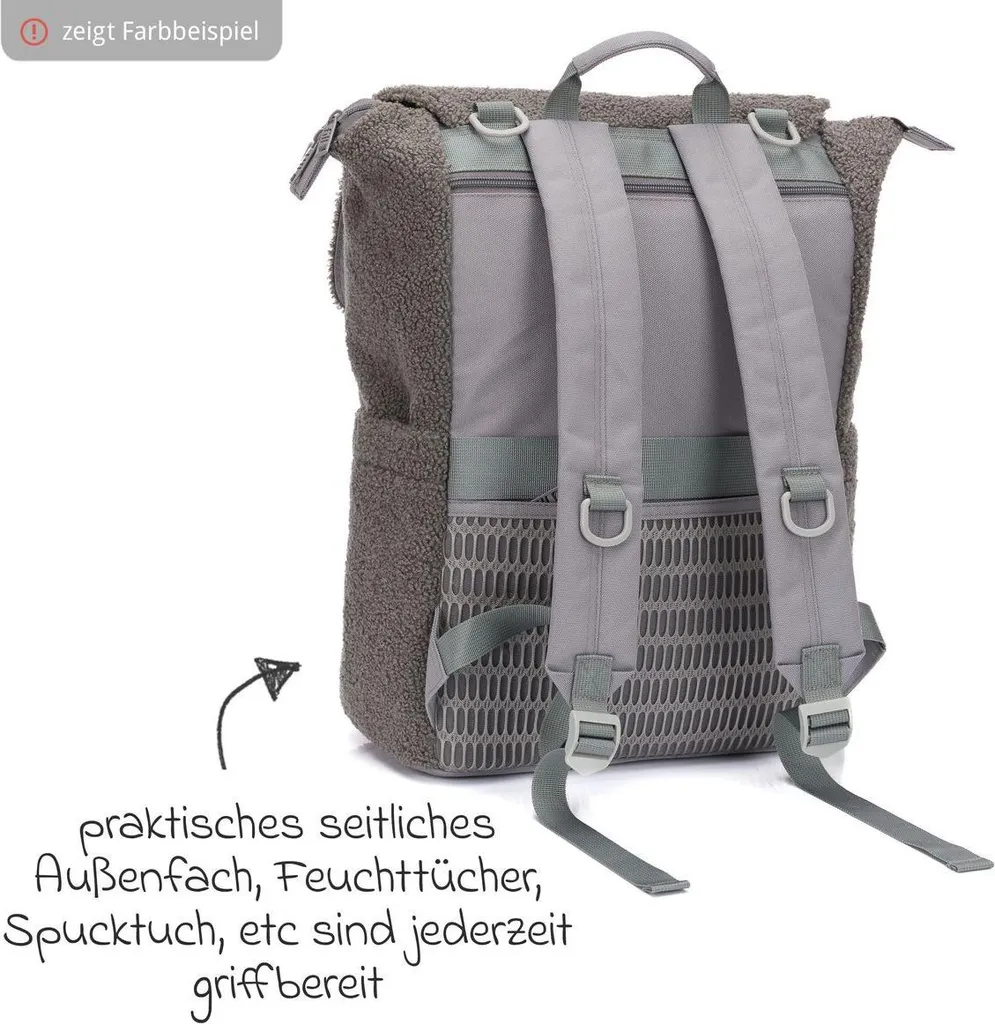 Sac à dos à langer Teddy Fillikid avec tapis de change et poches XXL