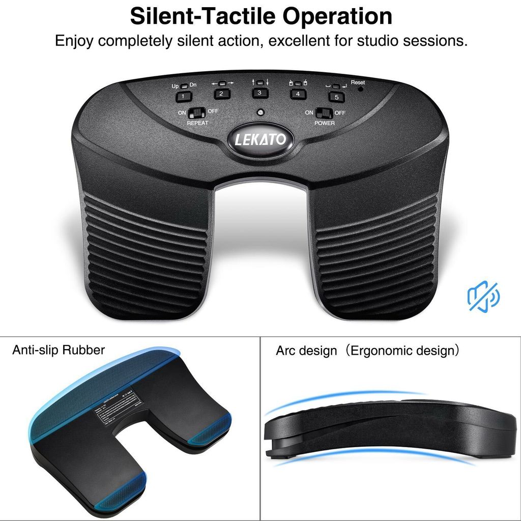 LEKATO Bluetooth-Seitenblatt Silent Turner Pedal Produktbild 7