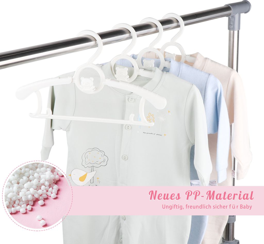Homewit 20-teilig ausziehbare Kinderkleiderbügel mit Produktbild 4