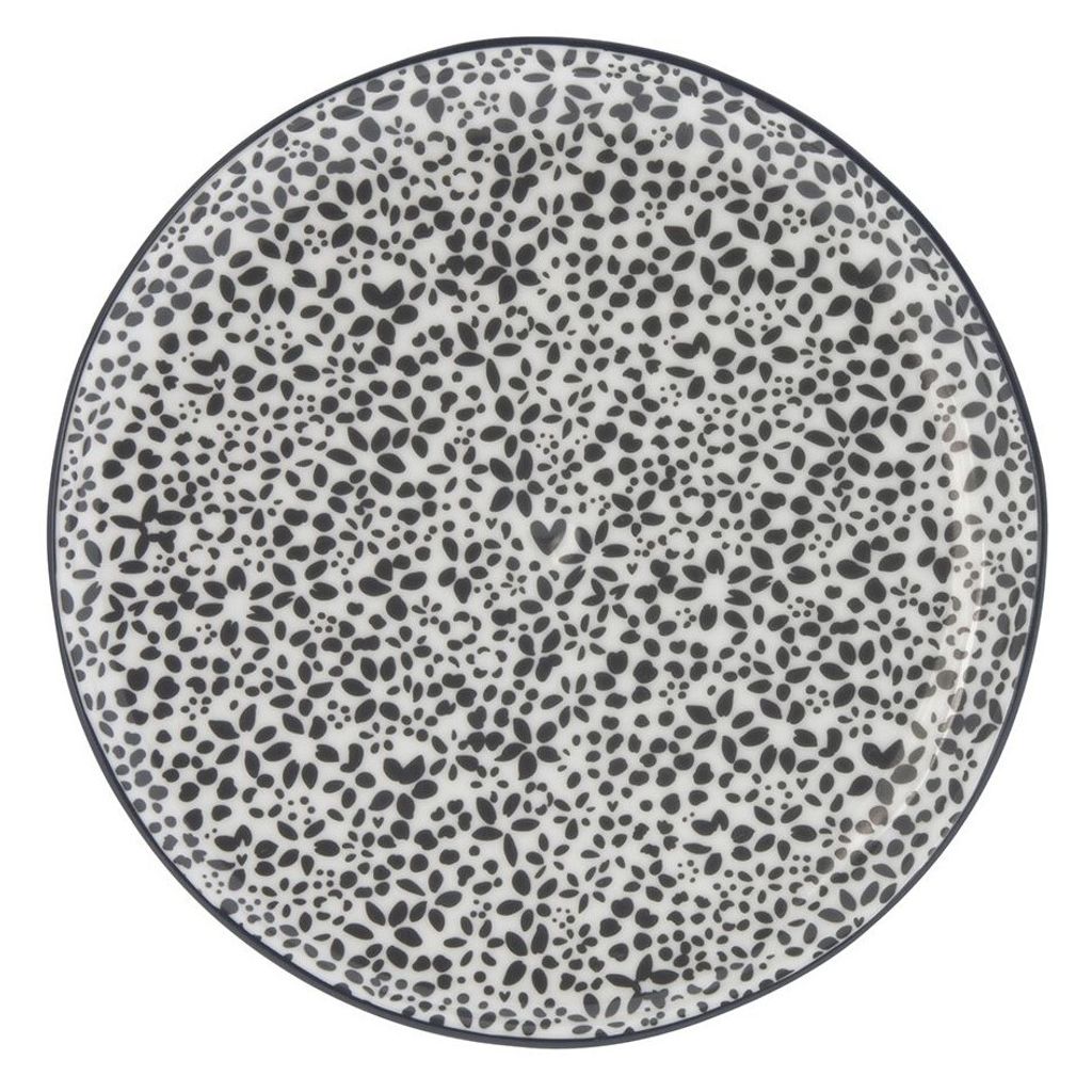 Kuchenteller, Dessertteller BLOOM D. 19cm weiß schwarz Produktbild 