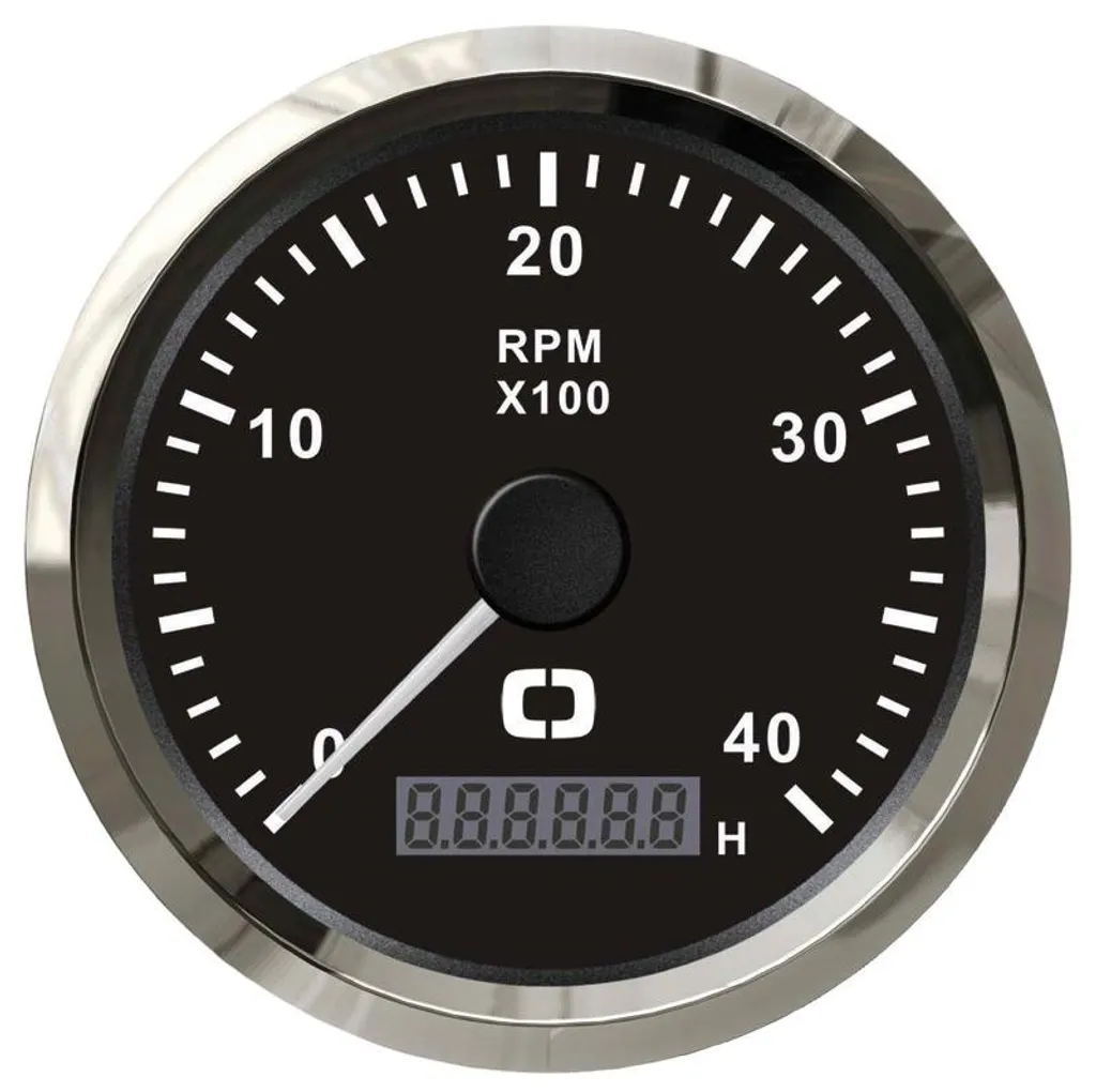 Compte-tours de Remplacement 4000 tr/min Noir pour Tableau de Bord