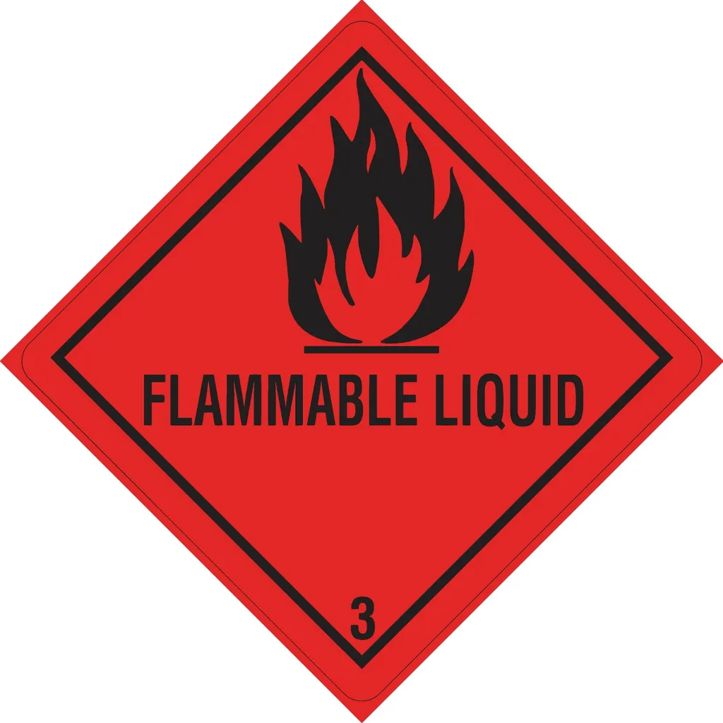 Étiquette de Danger Classe 3 Matières Inflammables 100x100mm - 500 ex.