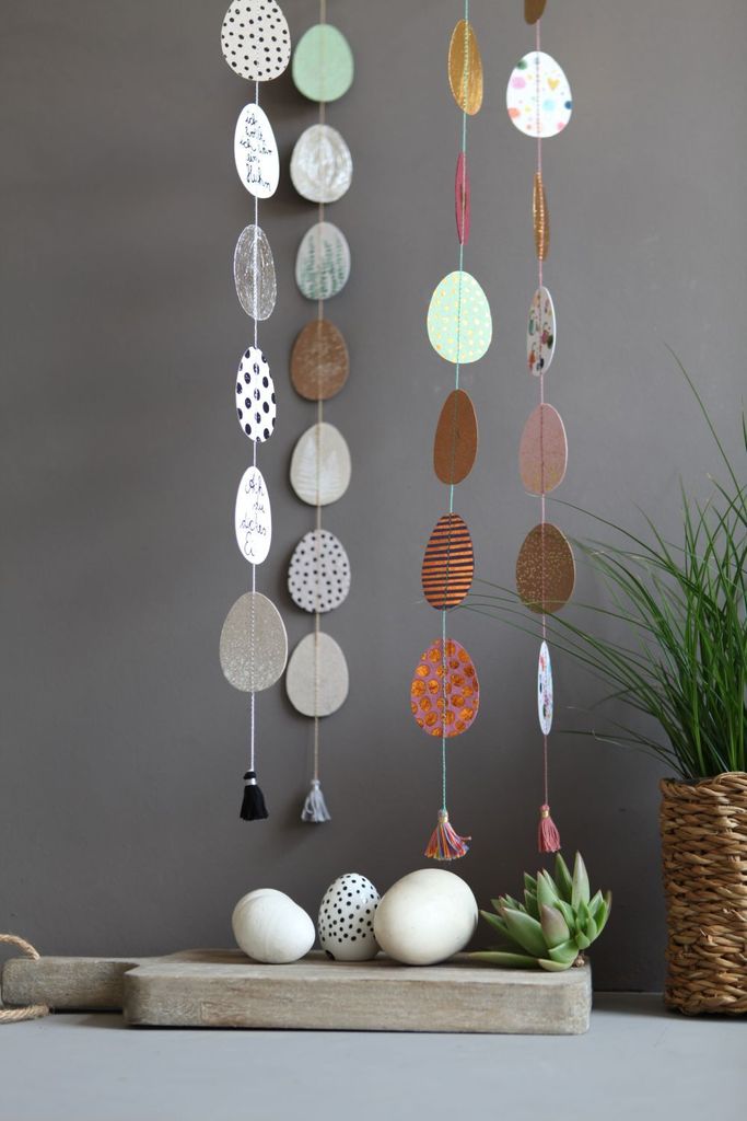 Bunte Girlande 'Eiertanz' mit Tassel und Metallring zur Produktbild 