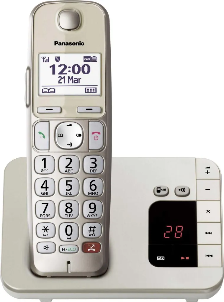 Panasonic KX-TGE260 Oro Champagne: Cordless con Segreteria e Tasti Grandi