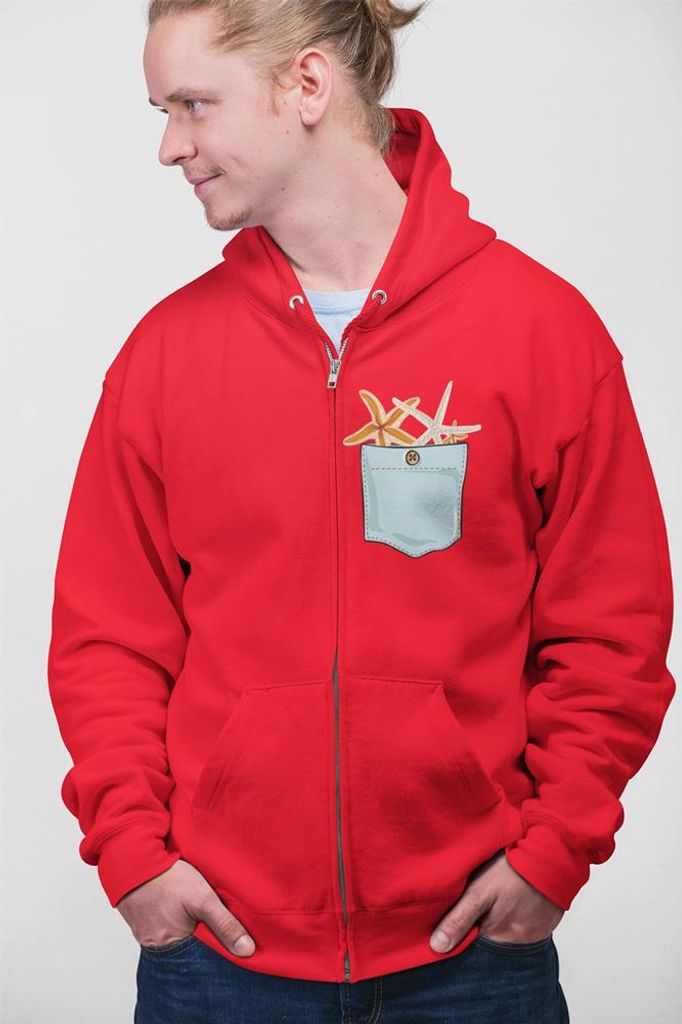 D&B Uni Hoodie ZIPPO00029 Sea Star Rot-Größe M