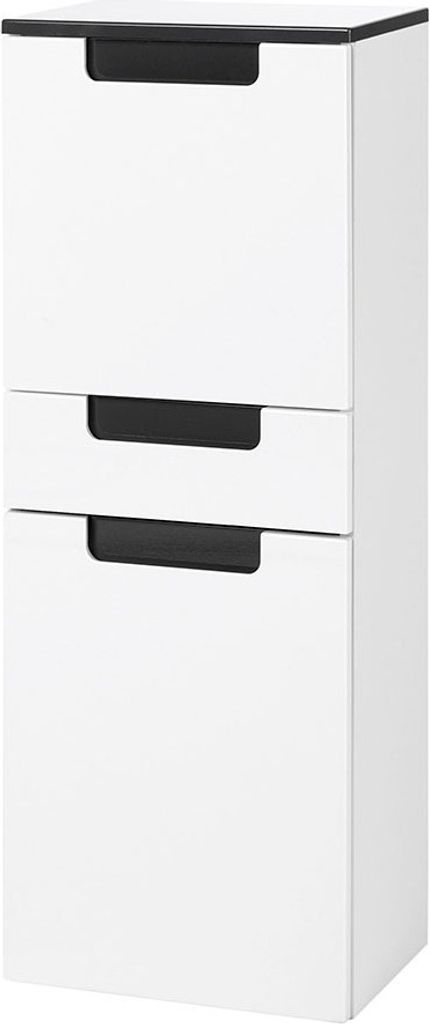 Midischrank Hängeschrank Hängekommode Seitenschrank Badezimmerschrank "Siena" (grau/Hochglanz)