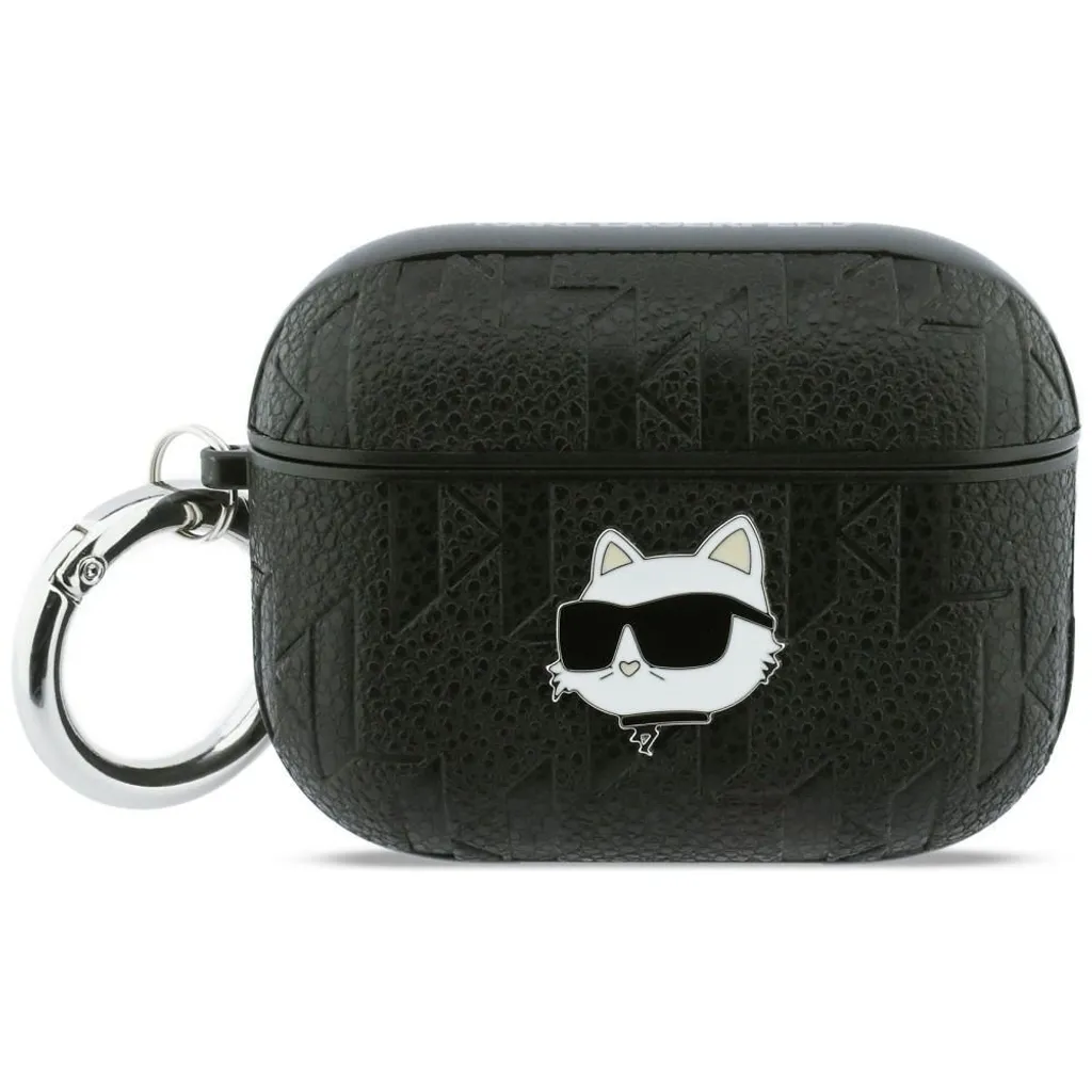Custodia AirPods Pro 3 Karl Lagerfeld Nera Logo Gatto Metallo Pin