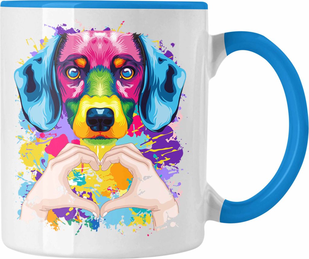 Trendation - Dackel Besitzer Farbe Love Tasse Geschenk Produktbild 