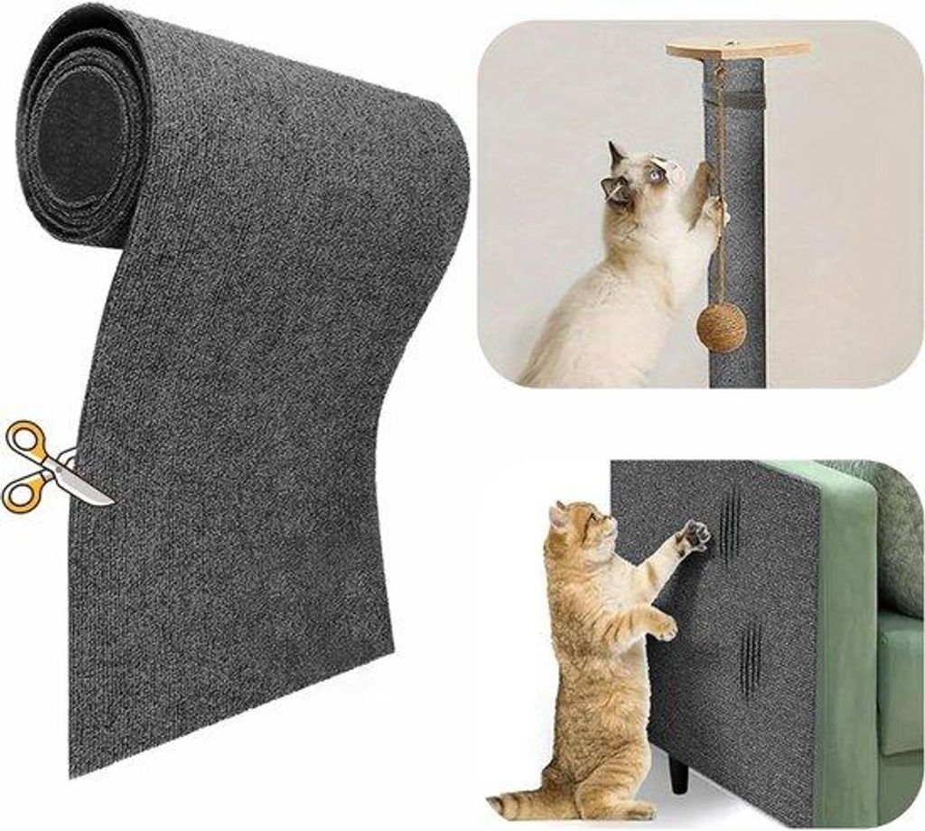 Selbstklebende Krabmat für Katzen, 200 x 40 cm, schneidbarer Krabplank für Katzen, kratzbeständige Katzenbank, Selbstbausatz Krabplank für Katz...