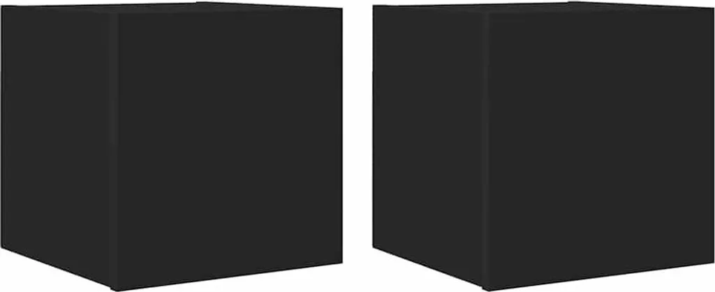 Cubi TV Neri Sospesi 30,5x30x30 cm | Set 2pz per Media Center