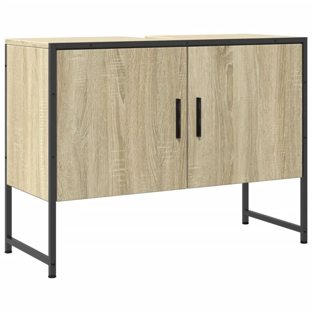 Mobile Sottolavabo Bagno 80 cm Rovere Sonoma - Salvaspazio Legno