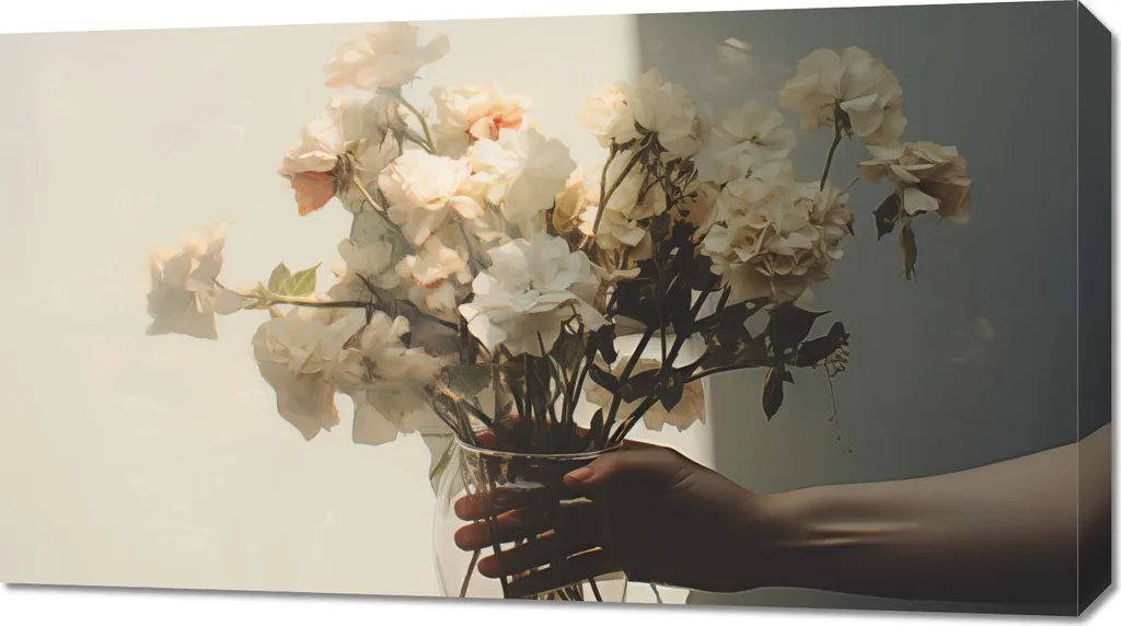 Grand Tableau Fleurs 90 x 50 cm avec Impression Haute Définition Durable