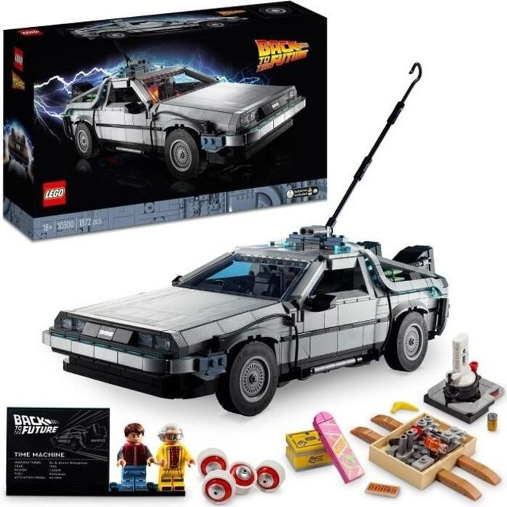 LEGO 10300 Zurück in die Zukunft Zeitmaschine, Exklusiv Cdiscount, Bausatz für Erwachsene, 3-in-1 Modell