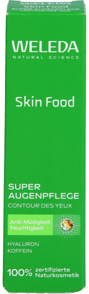 WELEDA Skin Food Super Augenpflege Creme mit Koffein und Hyaluronsäure, reduziert Augenringe und Schwellungen, 12 ml Creme