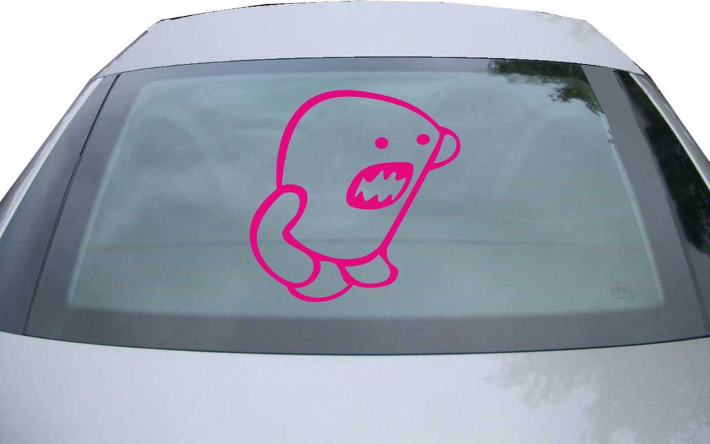 Indigos UG - Aufkleber Heckscheibe & Motorklappe DE4161 - pink - 600x596 mm - Kuma Puppe - Auto Scheiben Fenster Heckklappe Tuning Racing JDM - Die...