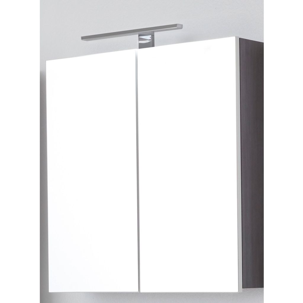 Spiegelschrank LISBOA-19 in Sardegna Rauchsilber mit Beleuchtung, B/H/T: ca. 60/67/18 cm