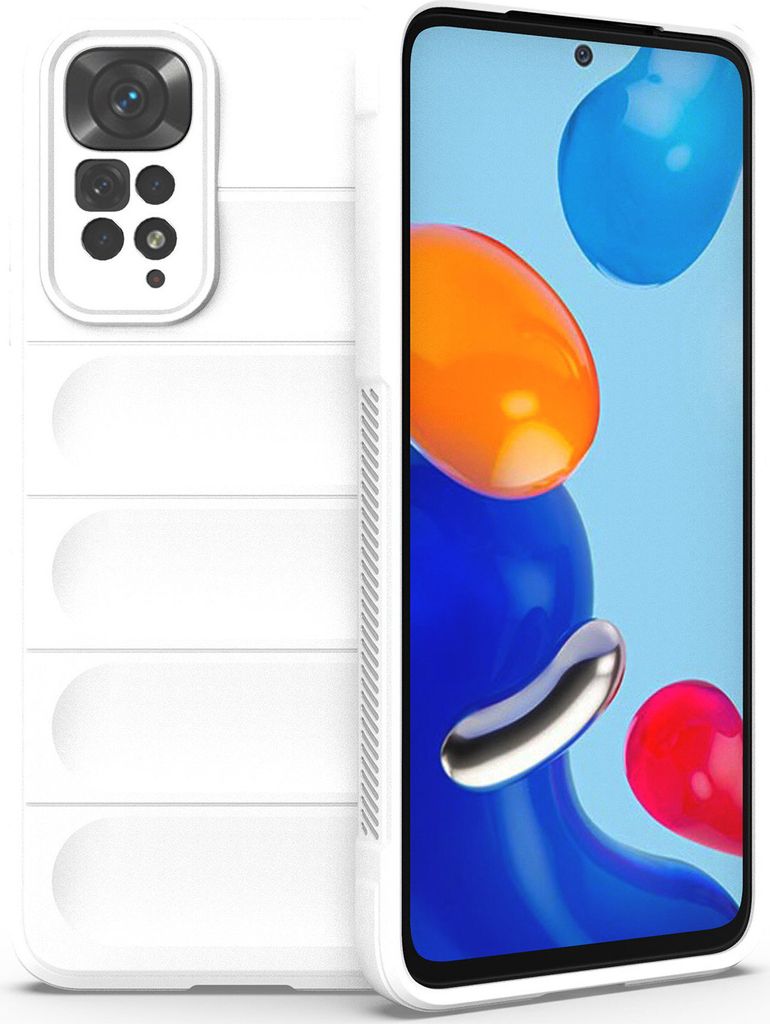 Redmi Note 11S Hülle, Weich TPU Silikon Stossfest Anti-rutsch Schutzhülle für Xiaomi Redmi Note 11 / Note 11S Weiß