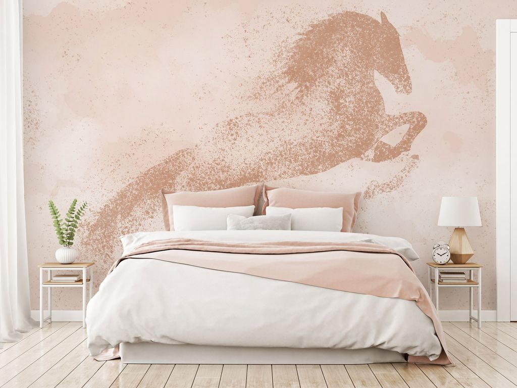 Vlies Fototapete Pferd 400x280 cm Tapeten Wandtapete XXL Abstract Tiere Punkte wie gemalt g-C-10111-a-c