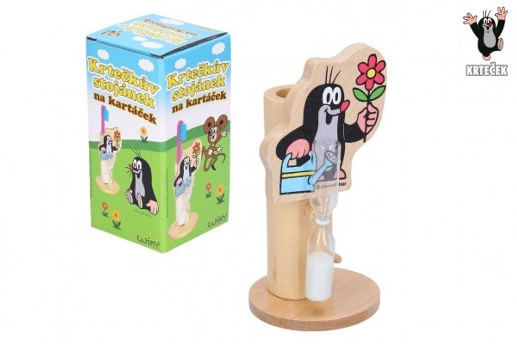 Wiky Pinselständer Maulwurf Holz asst 4 Arten in einer Box 7x15x7cm