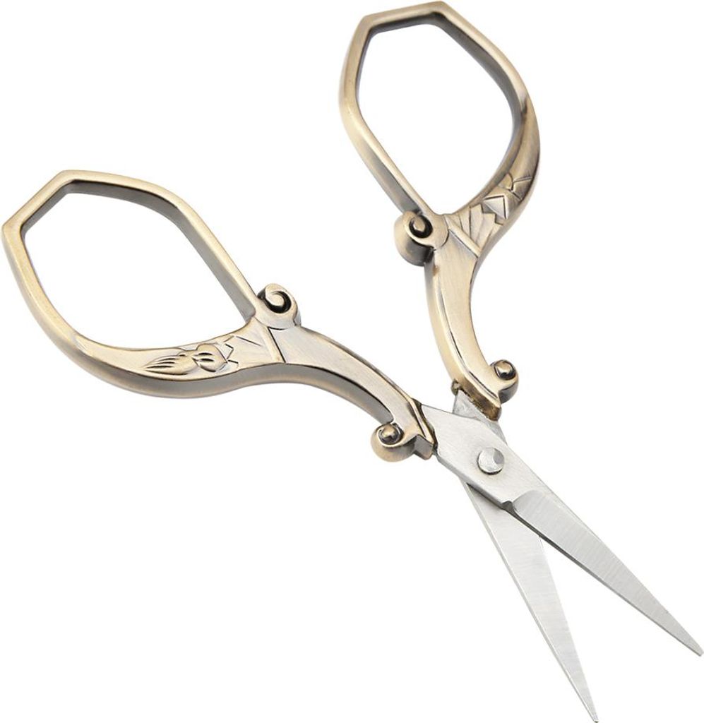 European Retro Cross Stitch Scissors Vintage Craft Sewing Shears Embroidery Tool (Bronze)