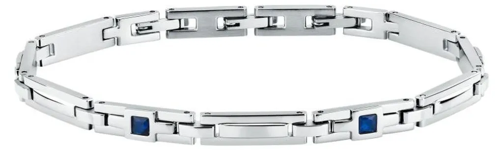 Bracelet Motown SALS130 en acier et zircons bleus - Élégance moderne