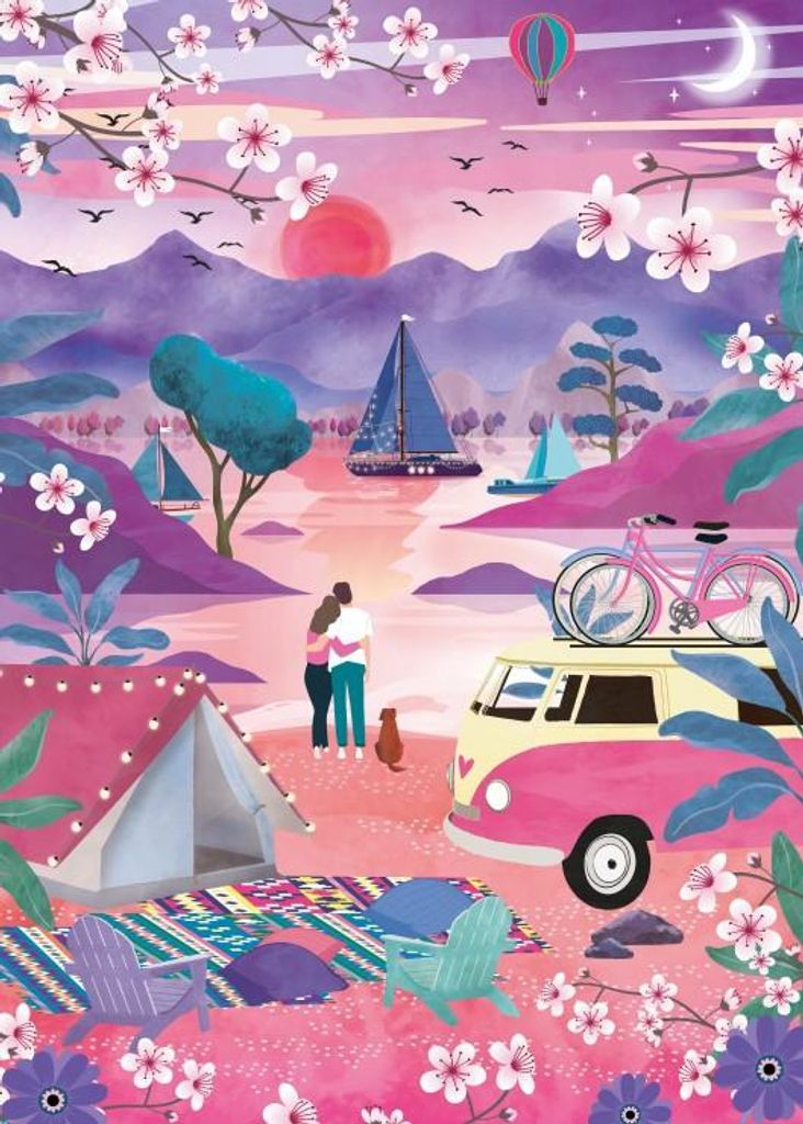 Pieces & Peace Puzzle Frühlingsausflug - 500 Teile Puzzle Spielzeug