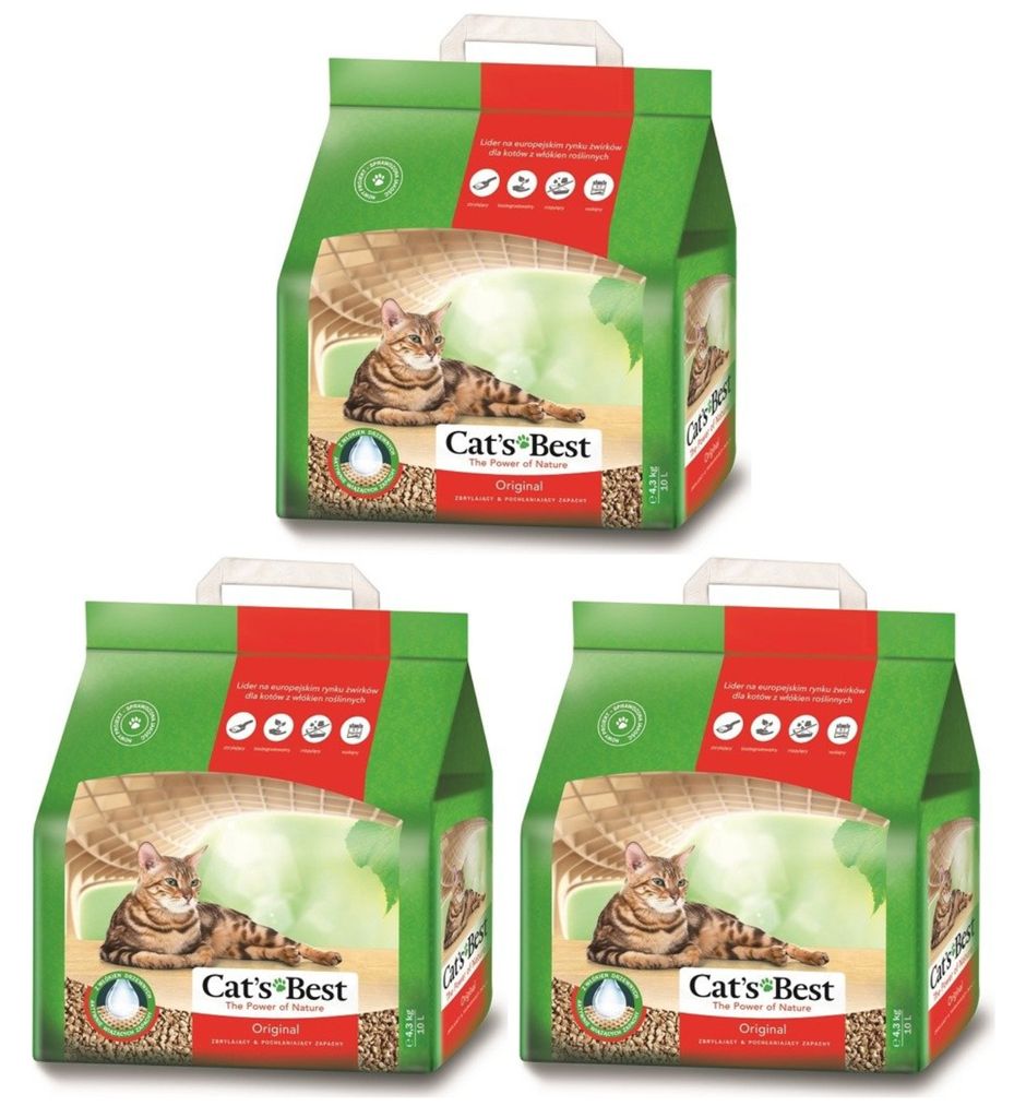 Cat's Best Original Katzenstreu 3er-Pack (3 x 10L) 12,9kg