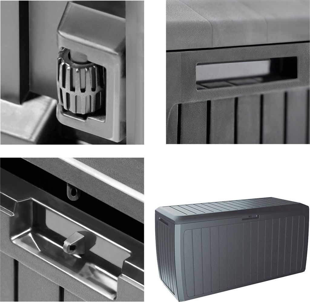 CASARIA® Gartenbox 290L UV-beständig Haltegriffe Rollen Produktbild 4