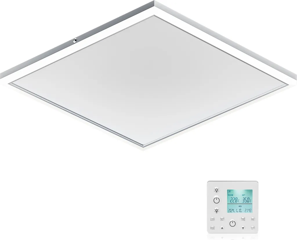 Chauffage plafond gain de place pour bureau ou salon avec éclairage LED