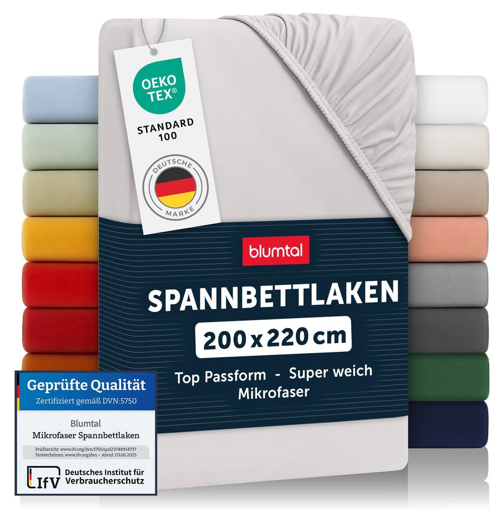 Blumtal Mikrofaser Spannbettlaken 200x220 cm – Produktbild 