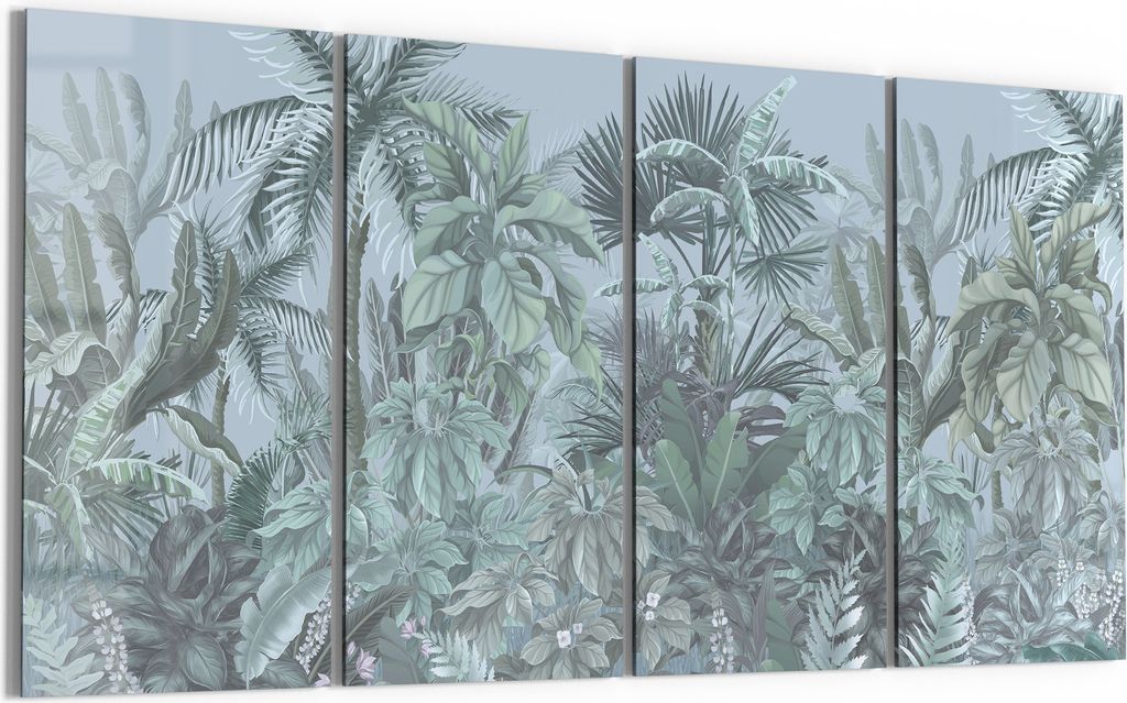 DEQORI Glasbild Echtglas 4x30x60 cm 'Tropische Harmonie' Wandbilder XXL groß